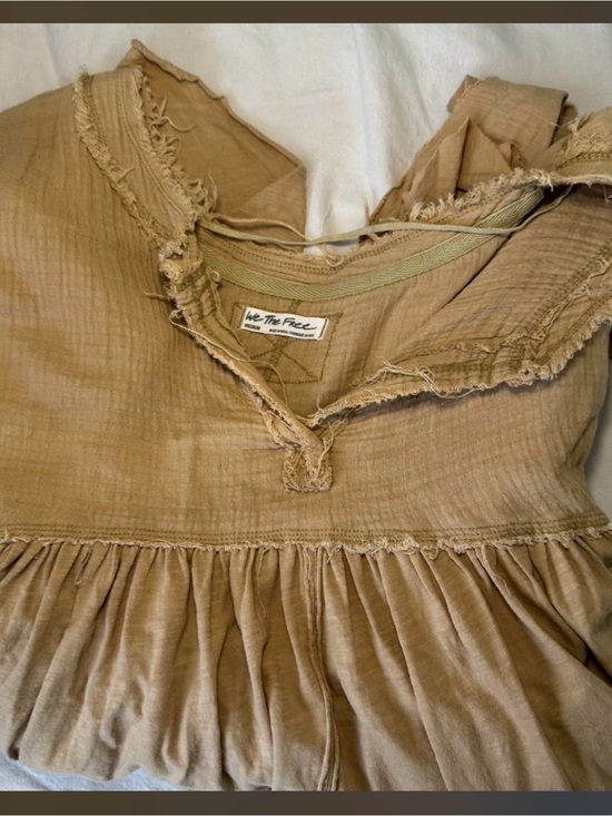 We The Free Tops - Free People Sugar Rush Babydoll Top
 in Camel